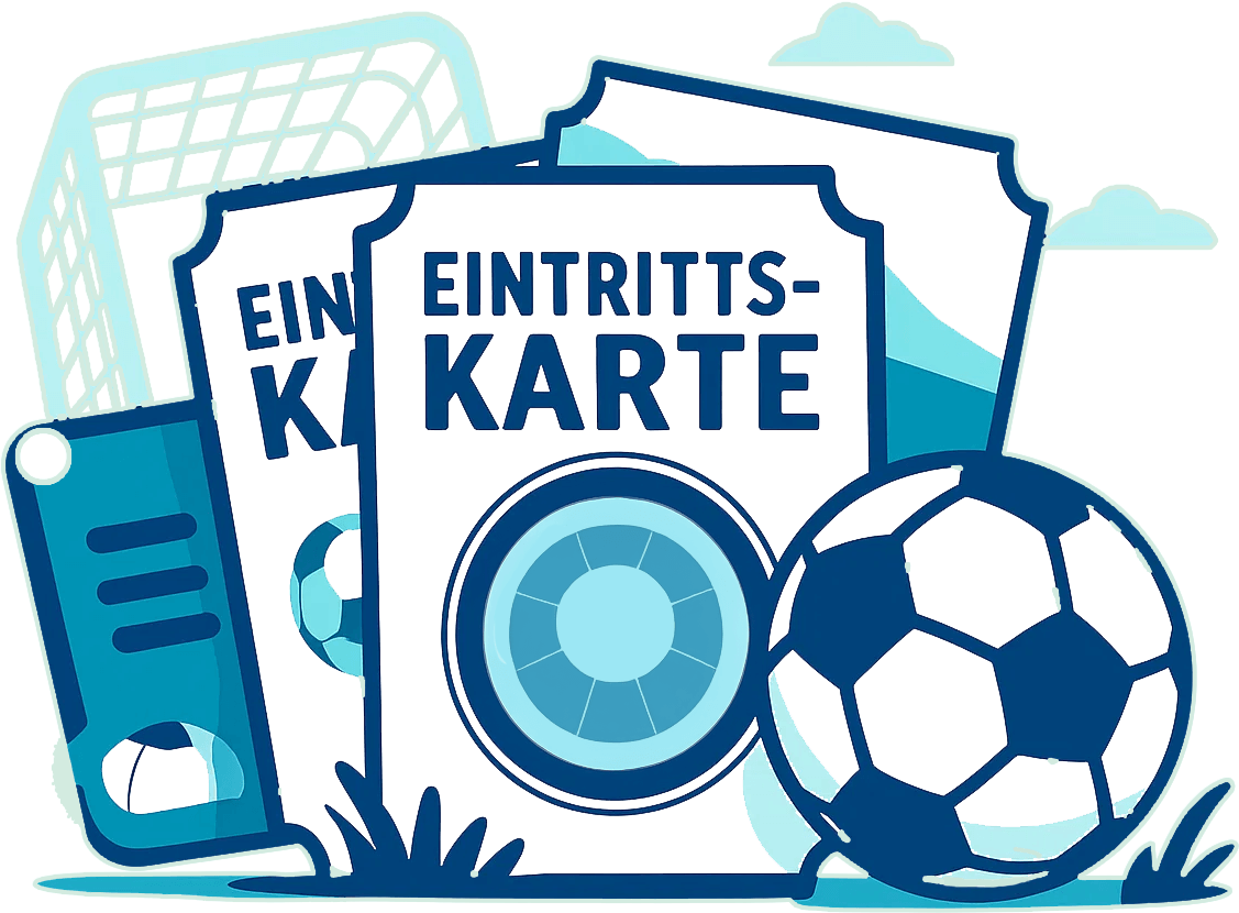Illustration einer Eintrittskarte mit Fußball