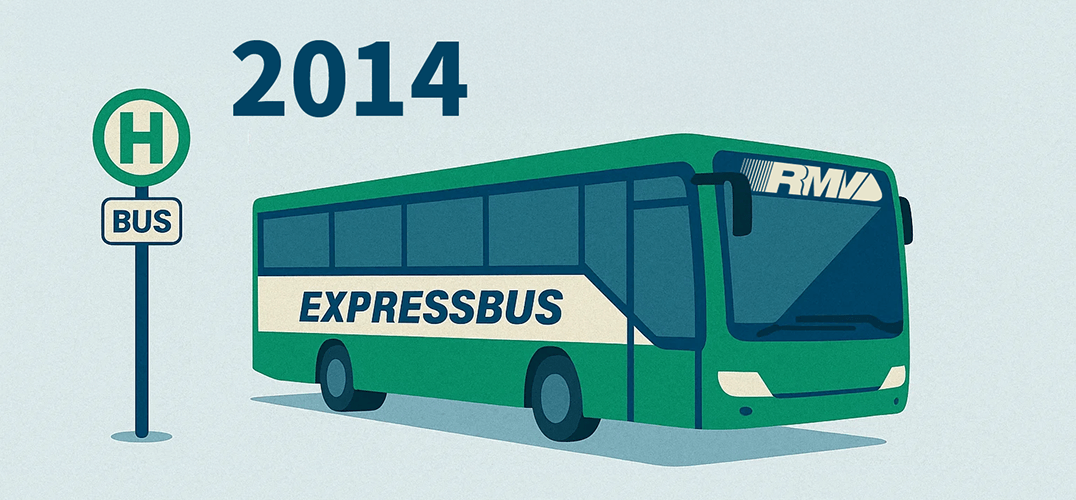 Expressbus an Bushaltestelle.