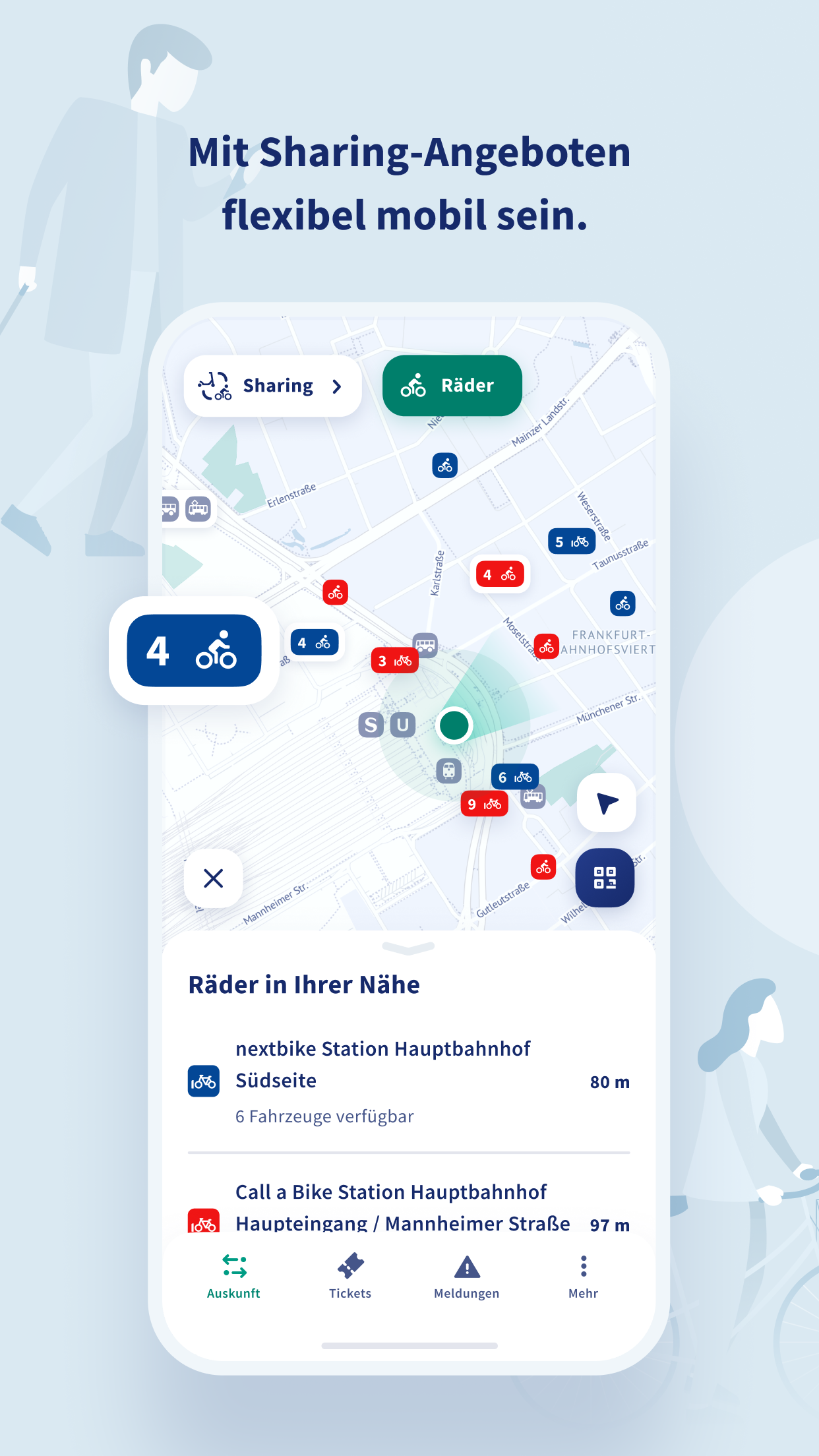 App RMVgo mit Sharing-Angeboten zur flexiblen Mobilität