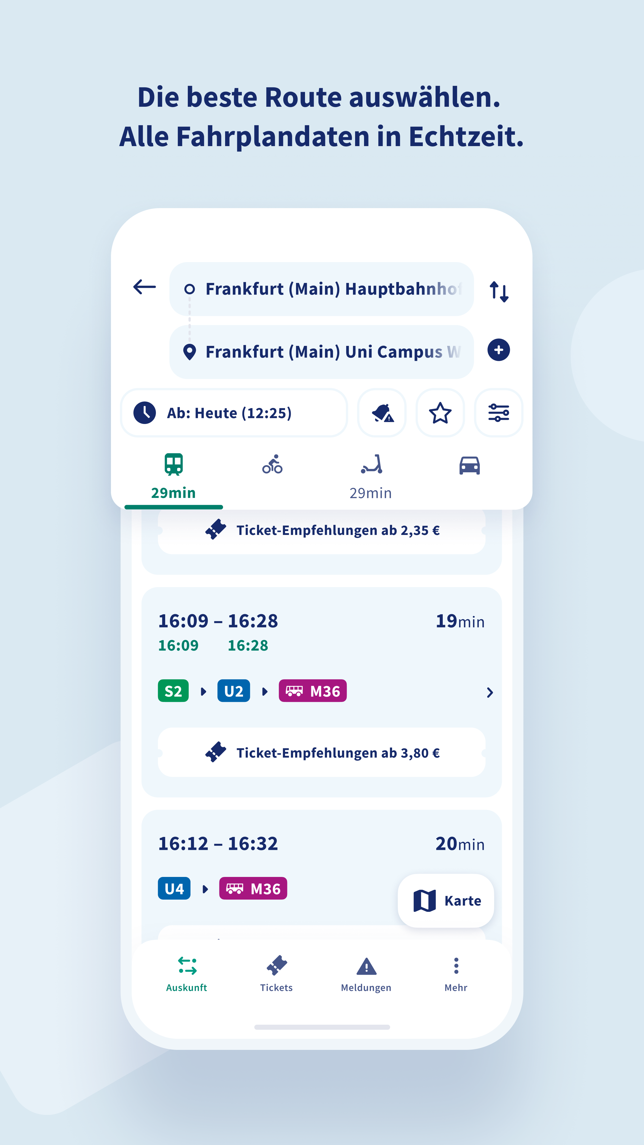 Verbindungsauskunft in RMVgo