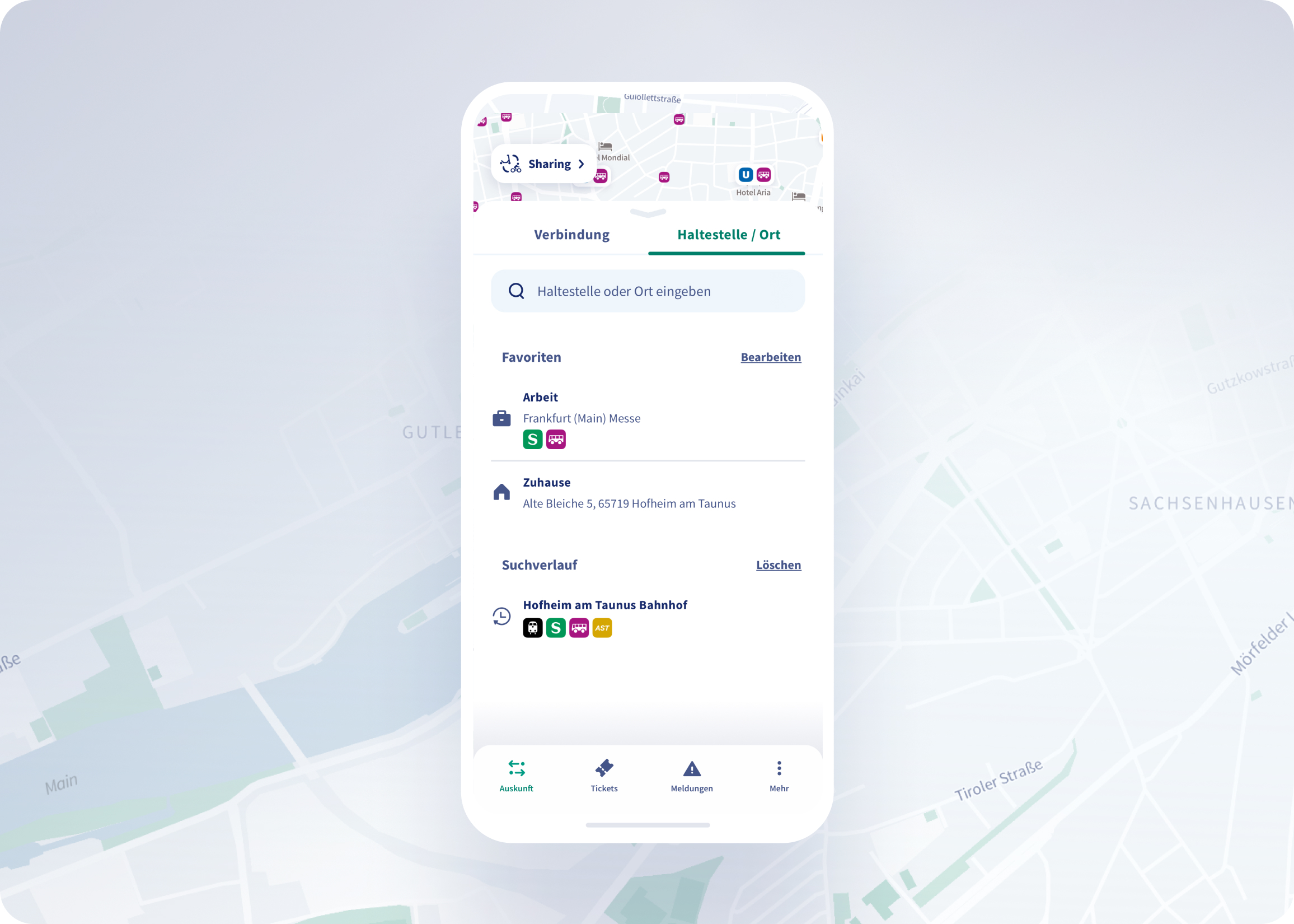 Verbindungsfavoriten in der RMVgo App