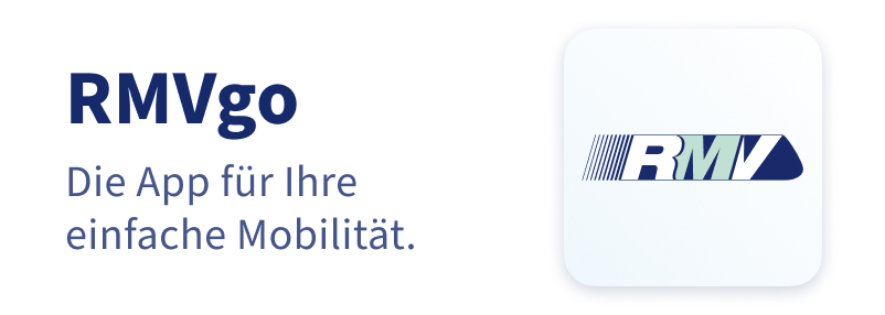 RMVgo-Logo mit Text "Die App für Ihre einfache Mobilität"